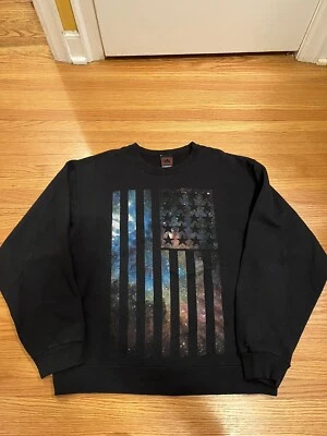 Tony Hawk Flag Galaxy Sudadera Cuello Redondo Negra Skateboarding Para Hombres Talla M Foto 1 de 4