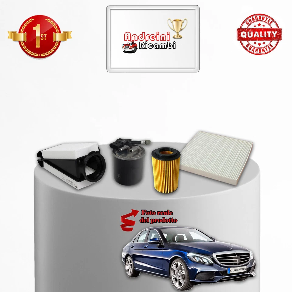 KIT TAGLIANDO FILTRI MERCEDES CLASSE C 220 BLUETEC W205 125KW 170CV DAL 2014 ->