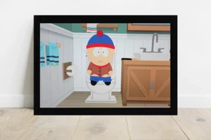 South Park Bathroom Poster Print-Stan Marsh On Toilet-Funny Wall Décor-1206 - Picture 1 of 4