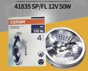 Bombilla OSRAM 41835FL 12V 50W 24° HALOSPOT 111 ALUMINIO 41835 FL y reemplazo QR/AR111 50FL - Imagen 1 de 8