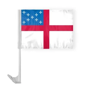 12"x16" Episcopal Church UMC Car Window Flag, Polyester 17" Flex Pole - Picture 1 of 1