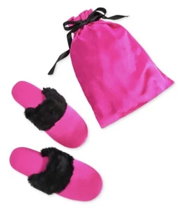 INC International Concepts Women's Faux-Fur-Trim Boxed Slippers Jazzy Pink - Picture 1 of 6