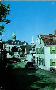 Vintage Postkarte Bradford Street Provincetown Cap Cod MA alte Autos auf Straßenansicht - Bild 1 von 3
