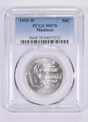 MS70 1993-W Madison Bill of Rights Commemorative Half Dollar PCGS *3068 - Image 1 of 4