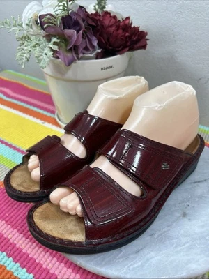 Finn Comfort Jamaica Slides Red Patent Leather Adjust Strap Sandals Women’s 8.5 - Image 1 of 4