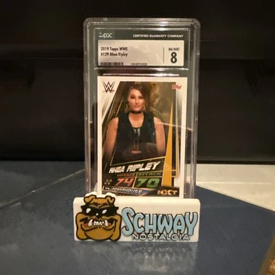 2019 Topps WWE Slam Attax RHEA RIPLEY RC TRUE ROOKIE CGC 8 - Image 1 of 2