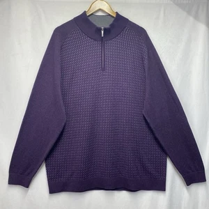 Tommy Bahama Seaport Quater-Zip Mock Neck Pullover Strickpullover Herren XXL Lila - Bild 1 von 12