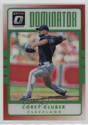 2017 Panini Donruss Optic Dominators Red Prizm /99 Corey Kluber #D9 - Image 1 of 2