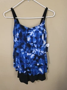 Swim Dress Sonnet Shores Abstract Size 6 Blue Black Floral, Full Coverage, NWT! - Picture 1 of 11