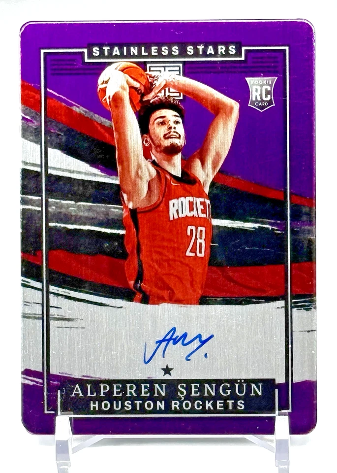 2021-22 Panini Impeccable Stainless Stars Autograph Purple Alperen Sengun RC /49 - Image 1 of 4