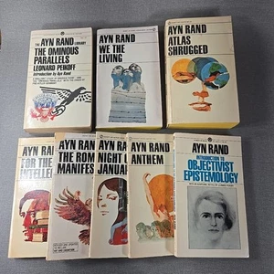 Ayn Rand ~ 8 Taschenbücher Posten Atlas Hymne Lebendiges Manifest Erkenntnistheorie Nacht - Bild 1 von 24