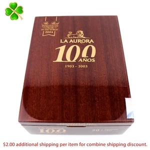 La Aurora Churchill 100 Anos Empty Wood Cigar Box 8" x 6" x 3" - Picture 1 of 12