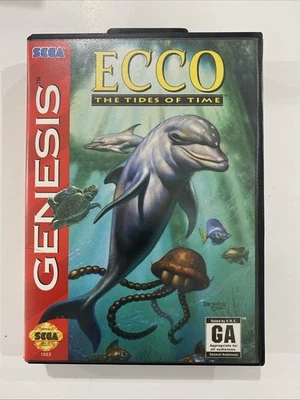 Ecco The Tides of Time (Sega Genesis, 1994) Complete With Manual CIB Mint - Image 1 of 3