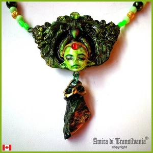 Jewelry Necklace Pendant Art Deco Mythycal Creatures Fantasy Spirits Elf Forest - Picture 1 of 24