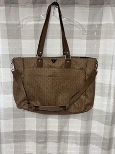 Guess Lottie Collection Mocha Brown Monogram Diaper Bag With Tags - Picture 1 of 18