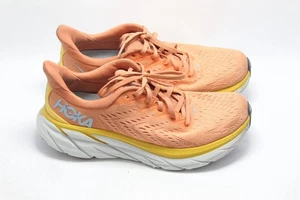 Hoka One One Clifton 8 Shoes Womens Size 9.5B Orange Running Sneakers 1119394 - Picture 1 of 9