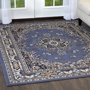 Persien BLUE AREA RUG 4 X 6 SMALL ORIENTAL CARPET 69 - ACTUAL 3' 7" x 5' 3" - Picture 1 of 3