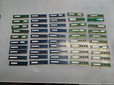 Lote a granel de 50 unidades RAM de escritorio DDR3 PC3 PC3L 8 GB - 80 GB en total (marcas mixtas) Foto 1 de 4