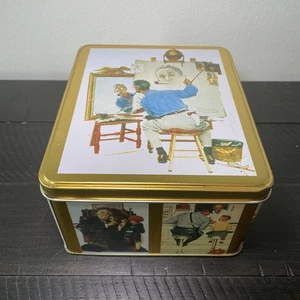 Vintage 1994 Norman Rockwell Centennial aufklappbare Metall Sammlerdose B 6,75"... - Bild 1 von 21