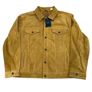 Giacca camionista Levi’s uomo Highland pelle scamosciata XL cammello marrone casual nuova - Foto 1 di 11