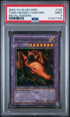 2002 Yu-Gi-Oh! Twin-Headed Thunder Drag Metal Raiders MRD Unlim Super Rare PSA 9 - Image 1 of 2