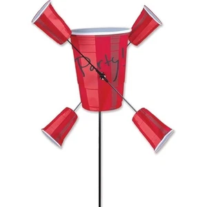 Party Drinks Red Cup Whirligig Wind Spinners Wind Garden Yard Spinner Kite - Picture 1 of 4