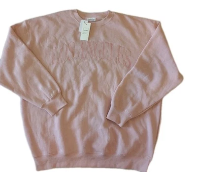 Moletom bordado marca Reflex Los Angeles gola redonda bege tamanho grande  - Imagem 1 de 4