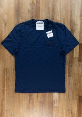 MOSCHINO Couture blue chest rubber logo detail t-shirt Size Medium / 48 IT - Image 1 of 4