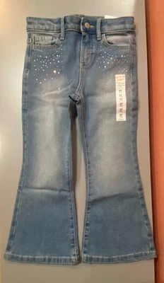 Jeans Jumping Beans 5T tiro alto acampanados cintura ajustable brillante cierre a presión nuevos con etiquetas Foto 1 de 3