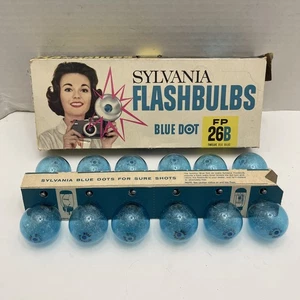 Sylvania Flashbuls punto azul 12 bombillas 26B fp vintage años 60 - Imagen 1 de 10