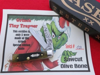 Cuchillo Case XX Grinch Tiny Trapper NUEVO 5 Hecho Serie #02 ¡Sin usar, en caja y certificado de autenticidad! Sin precio base Foto 1 de 4