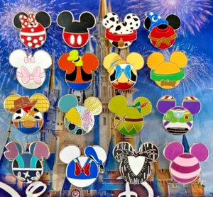 Lote de 16 pines de Disney Mickey Ears personaje Disney pines: Jack Marie Stitch Donald - Imagen 1 de 3