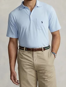 Polo Polo Polo Ralph Lauren Para Hombre Grande y Alto Azul Claro Calce Clásico Algodón - Imagen 1 de 9