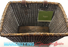 Retrospec Cane Woven Rectangular Toto Bicycle Basket w/ Authentic Leather Straps