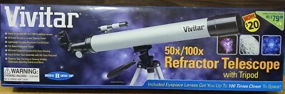 Vivitar Refractor Telescope with Tripod 50x/100x - Image 1 of 4