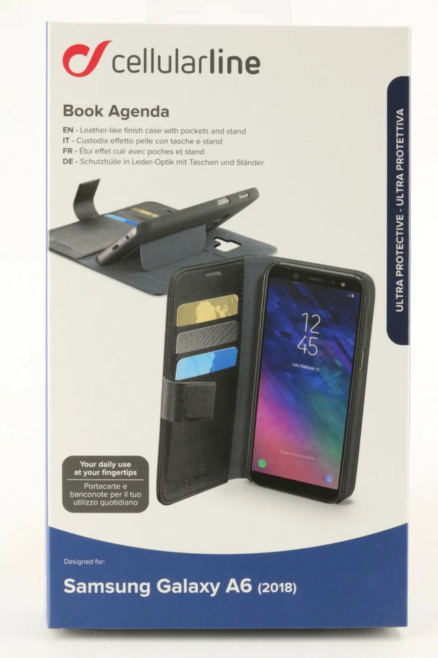 Cellularline Book Agenda Handy Tasche Samsung Galaxy A6 (2018) Schutz Hülle 101 - Bild 1 von 1