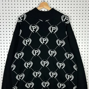 Phat Farm schwarz Streetwear All Over Gr. XXL Strick Pullover Opa 90er Logo Schildkröte - Bild 1 von 7