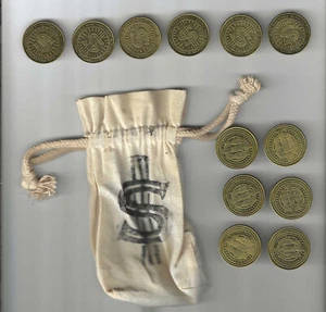 THIRD MAN RECORDS & NOVELTIES 12 One Dollar Coins in a cloth bag - Picture 1 of 1