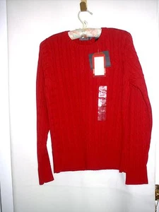 LIZ CLAIBORNE – PM – RED – 100% COTTON – NWT - Picture 1 of 1