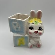Vintage Baby Bunny Rabbit Plant Planter Holiday Easter Made In Japan @172