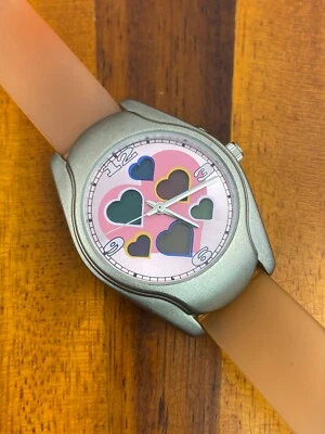 Reloj Mujer Y2K Corazones Años 2000 Moda Rosa Banda LCD Analógico 32mm - Batería Nueva Foto 1 de 4