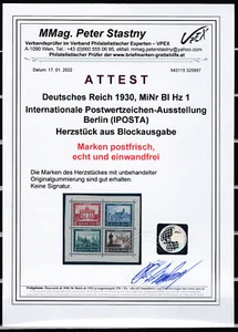 DR Block 1 IPOSTA Herzstück Postfrisch ** GEPRÜFT TOP  - Picture 1 of 3