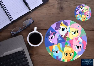 MY LITTLE PONY FRIENDSHIP FRIENDS MOUSEPAD & DRINK COASTER 2 pc OFFICE GIFT SET - Picture 1 of 1