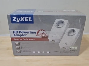 ZyXEL PLA5215 600 Mbps Powerline Gigabit Pass-Thru Ethernet Adapter Starter Kit - Picture 1 of 6