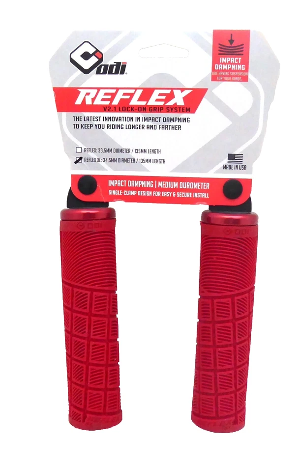 ODI Reflex XL v2.1 Lock-On Grips - 34.5mm -  Red - Image 1 of 1
