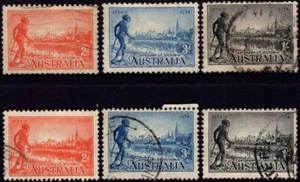1934 Australia Centenario del Asentamiento de Vic Perf juegos de 10 1/2 y 11 1/2 usados - Imagen 1 de 1