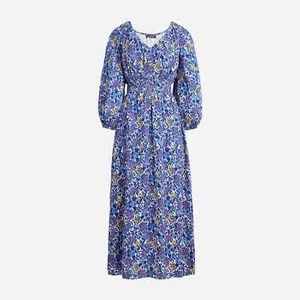 New J Crew V-neck Smocked Midi Dress in Floral Print size Small - Picture 1 of 12