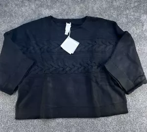 Maglione pullover Marla Wynne Layers oversize nero maglia con cavi XL - Foto 1 di 12