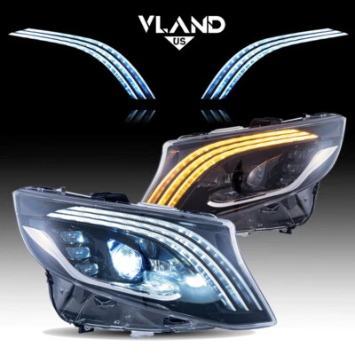 VLAND VOLL-LED-Front Scheinwerfer für 2014–2021 Benz Vito W447 Links&Rechts E-32 - Bild 1 von 4