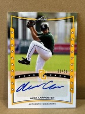 Alex Carpenter 2014 Leaf Perfect Game National Showcase RC Gold 21/50 Auto A-AC1